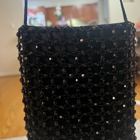 Black Beaded Evening Clutch - Picture 7 of 8
